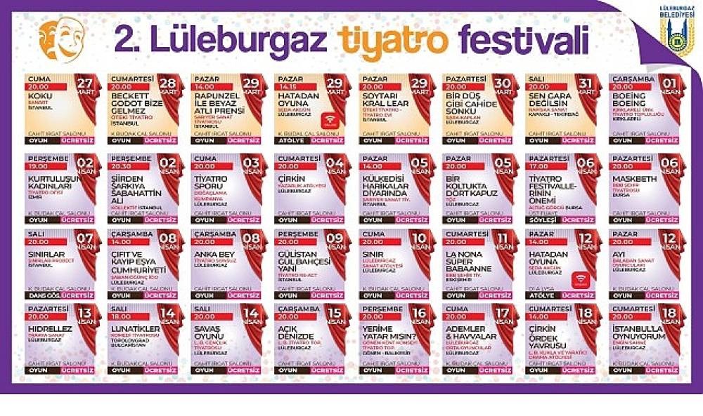 L&uuml;leburgaz 2. Tiyatro Festivali başlıyor