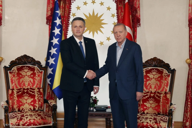 Cumhurbaşkanı Erdoğan, Be&ccedil;irovi&ccedil;'i Dolmabah&ccedil;e'de ağırladı