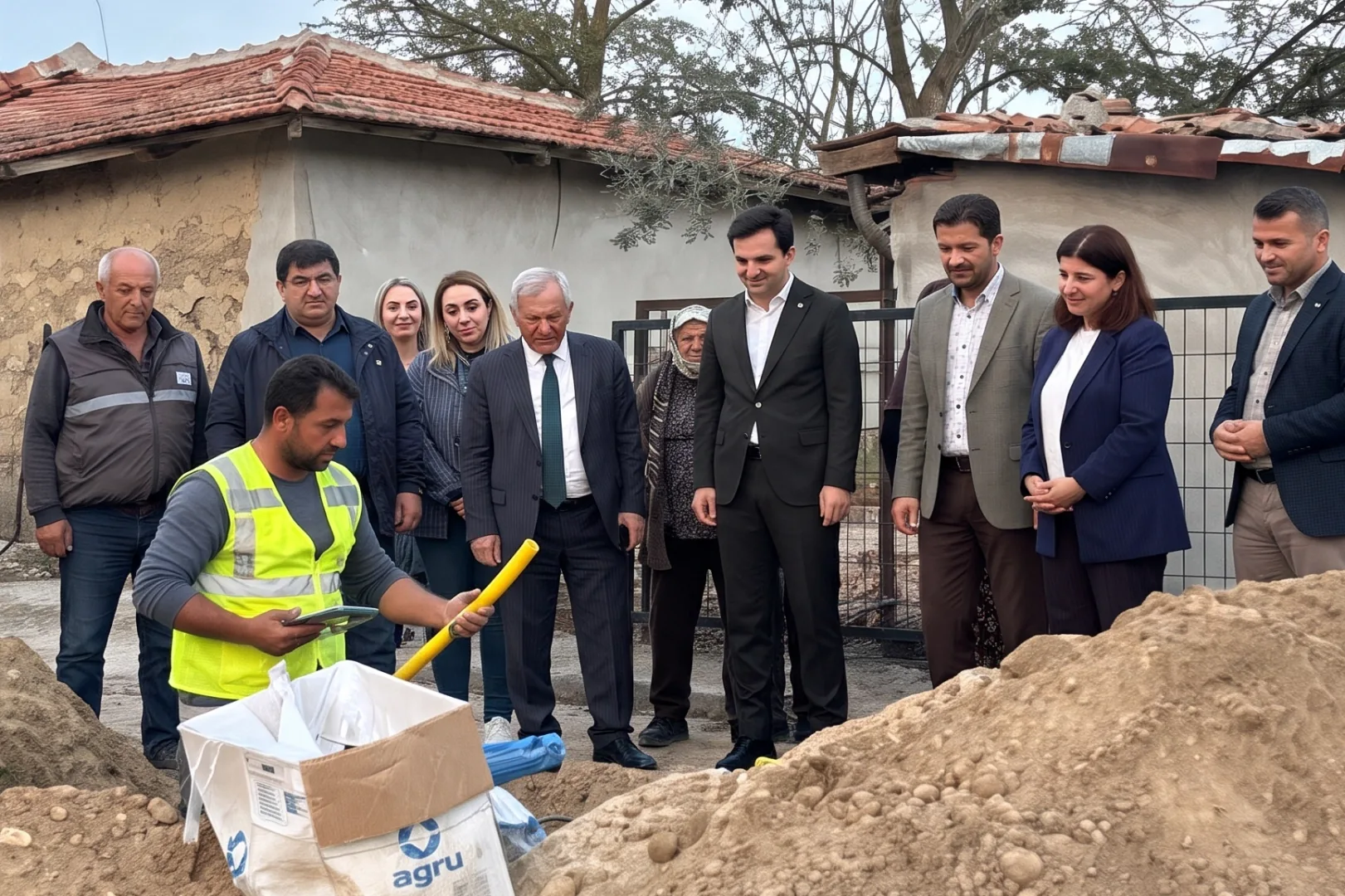 Edirne İbriktepe K&ouml;y&uuml;'nde doğal gaz &ccedil;alışmaları incelendi